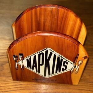 VTG Wooden Napkin Holder Myrtle Beach SC Tourist Souvenier Mid Century Retro 60s